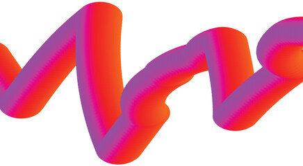 Abstract 3D Blend Flowing Pink Gradient Color Background Design Smooth Art Vector Illustration