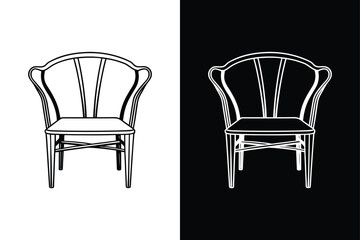 Wishbone chair icon vector on White Background ,Vector Art Illustration on white background.
