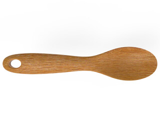 wooden spoon on white background