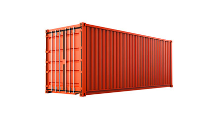 PPng of Large Red Shipping Container Global Trade and Logistics on Transparent Background