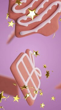 Animation of stars over ginger bread