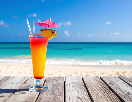 Enjoy refreshing summer fruit cocktails by the beach under the sun for a perfect holiday vibe