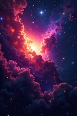 Majestic Nebula Swirling Cosmic Dust and Gas Form Breathtaking Celestial Structures in a Vast Interstellar Landscape