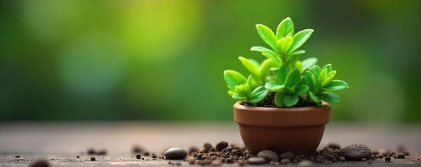 Adorable Miniature Potted Plant A Tiny Dwarf Variety Thriving in a Vibrant Green Burst, Perfect for Compact Spaces, Terrariums, or Fairy Gardens. Adds Whimsical Charm to Your Home Decor.