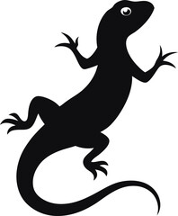 Lizard silhouette icon on transparent background