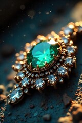 Timeworn Glamour Antique Jewelry Close-Up Sparkling with Aged Brilliance, Dust Motes Dancing in Sunbeams, Captivating Vintage Aesthetic