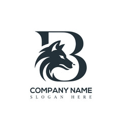 Letter B fox logo design, Animal logo design, fox logo
