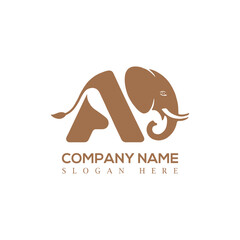 Letter A Elephant logo design