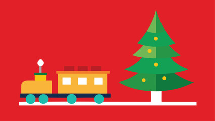 Charming Train Set Running Around a Giant Decorated Christmas Tree