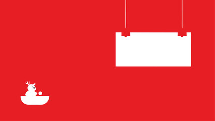 Vibrant Simple Red Background with a Hanging Sign Ready for Text