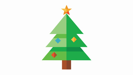 Obraz premium Flat Design Christmas Tree Geometric Shapes Modern Holiday