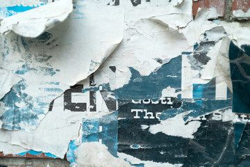 Art collage of a ripped and torn street poster background
