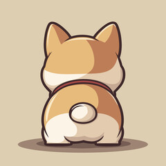 Cute corgi illustration with pastel colors