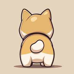 Cute corgi illustration with pastel colors