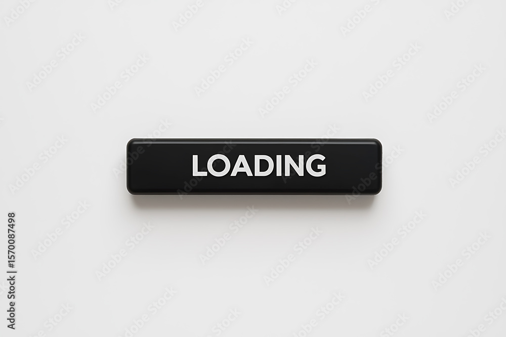 Fototapete loading indicator: simple graphic of a rectangular black button with the word 