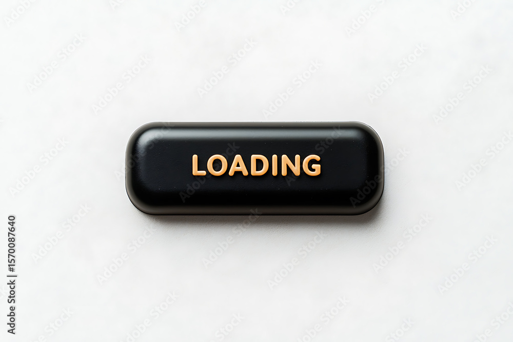 Aufkleber a black button with the word 