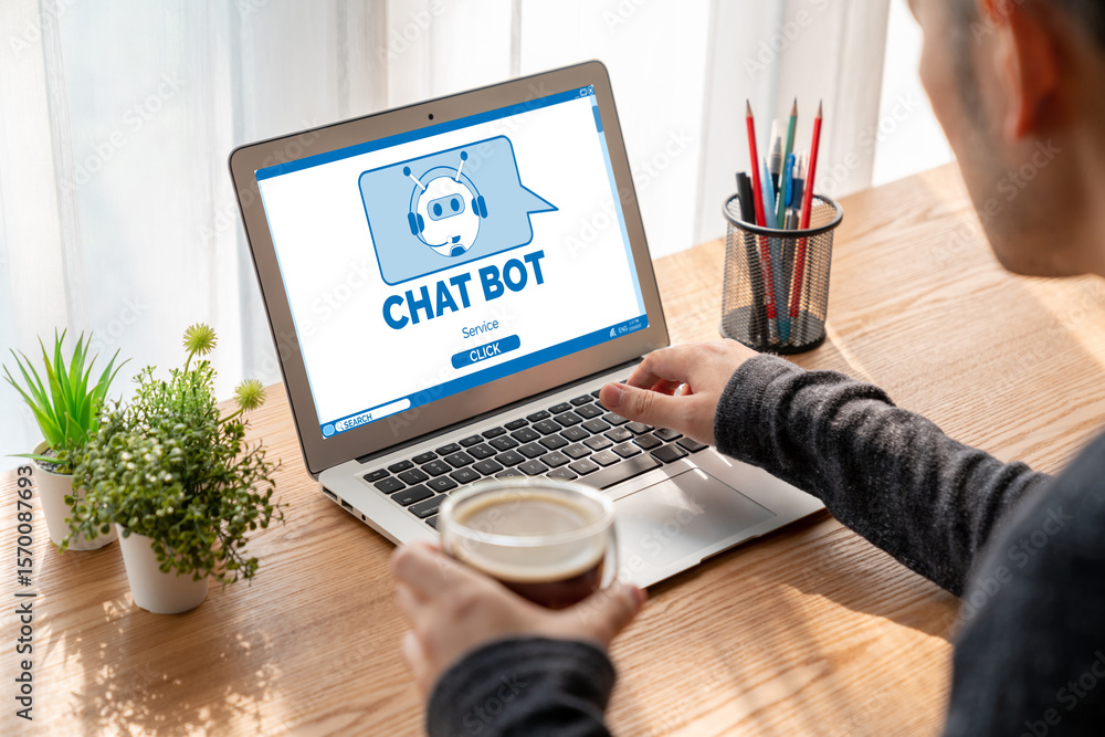 Poster chatbot software application for modish online business that automatically reply to customer questio