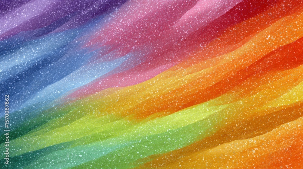 Poster bright swirls of colors create a lively abstract composition, featuring a gradient of rainbow hues. 