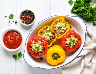Explore creative ways to enjoy stuffed bell peppers filled with seasoned rice and ground meat for your next meal