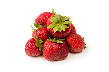 Fresh group of berries isolated on a white background.