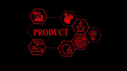  abstract  Product Transfer concept button on a futuristic computer screen. abstract technology background with rotating world map icon, Business, Technology, Internet and networking  concept.