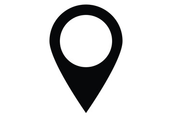 Flat black Location pin icon isolated 