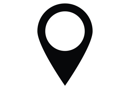 Flat black Location pin icon isolated 