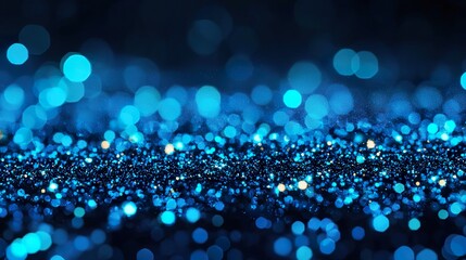 Abstract background of blue light particles, digital dust, technology aesthetic