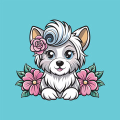 Adorable dog vector art Illustration