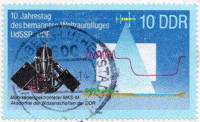 Multichannel spectrometer MKS-M Academy of Sciences of the GDR on a 1988 DDR postage stamp.