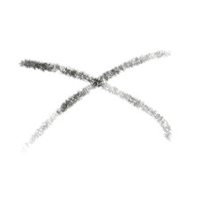 Black Crayon Scribble Cross Mark – Hand Drawn X Symbol on White Background