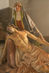 Statue of Jezus and Maria, in an old abandoned church in Liege Belgium. June 14, 2025