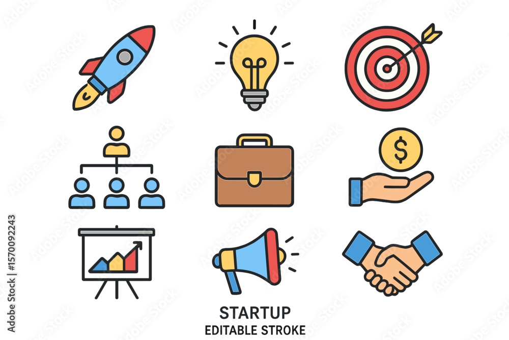 Poster the icons for startup lines are editable and have a stroke that is pixel perfect