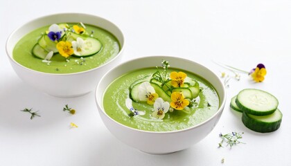 Cucumber and Avocado Gazpacho. Healthy Food Concept