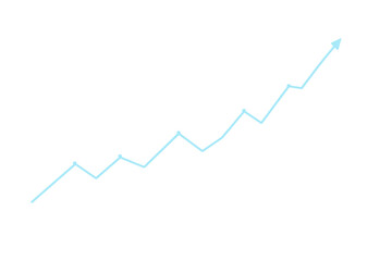 A blue-colored background displays an abstract financial graph with an uptrend line and a bar chart representing the  market in widescreen format
