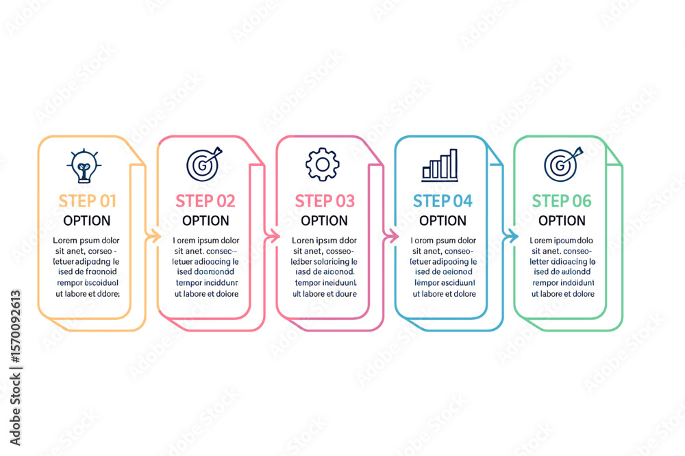 Poster vector infographic paper layout design template featuring a thin line process for business concepts 