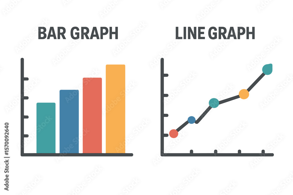 Poster templates for bar graphs and line graphs, along with business infographics and vector illustrations,