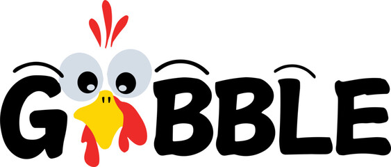 Gobble SVG, Thanksgiving SVG, Turkey Face SVG