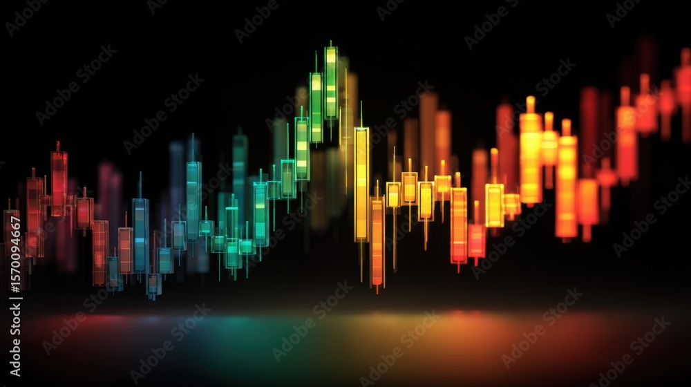 Poster a colorful graph with many different colored lines. the graph is very colorful and has a lot of diff
