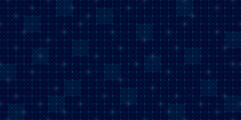 Fototapeta na wymiar Futuristic HUD grid background with tech lines, radar patterns and digital mesh. Scifi interface with AI data, seamless blueprint elements and cyber UI design. Ideal for games, dashboards or VR.