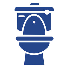 WC  Water Closet Blue universal toilet symbol, gender-neutral, minimalist