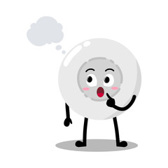 Cute Hand Drawn White Blood Cell Daydreaming Imagining