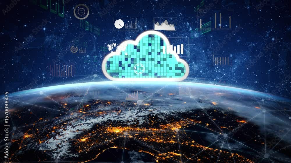 Poster cloud computing, cloud strategy, and cloud technology transforming digital infrastructure with scala