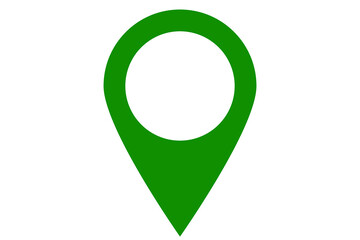 Flat Green Location pin icon isolated 