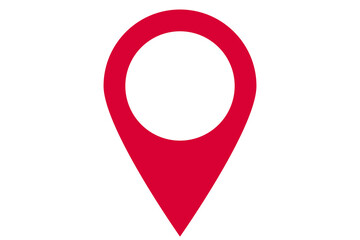 Flat Red Location pin icon isolated 