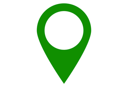 Flat Green Location pin icon isolated 