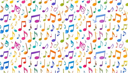 Colorful music notes pattern