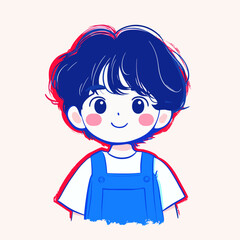 Playful illustration of a smiling child