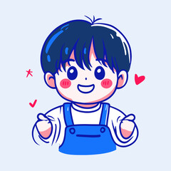 Playful illustration of a smiling child