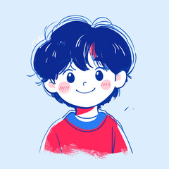 Playful illustration of a smiling child